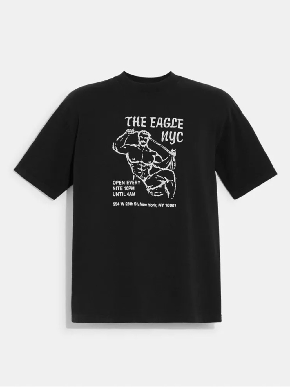 Coach Black Crewneck Tee with 'The Eagle NYC'